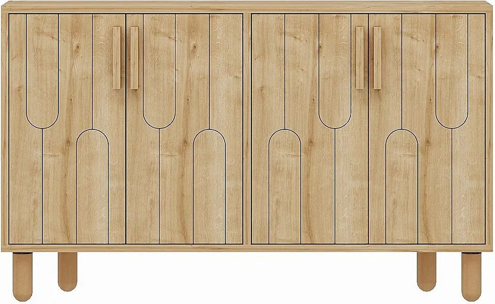 Komoda – 120 cm x 73,6 cm x 29,6 cm – Dąb szafirowy – Płyta wiórowa pokryta melaminą