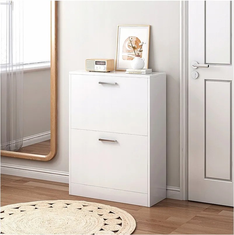 Szafka na buty biała garderoba regał na obuwie komoda loft nowoczesna 60 cm