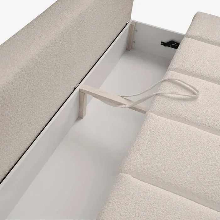 Sofa z Funkcją Spania SARIA Beżowa Boucle Nowoczesna