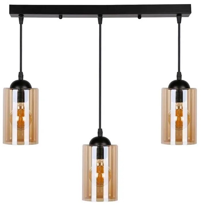 Czarna lampa wisząca ze szklanym kloszem 10x55 cm Bistro – Candellux Lighting