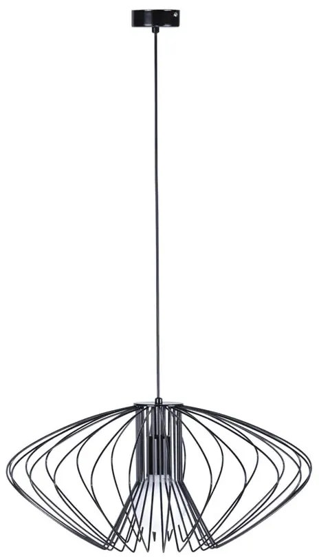 Czarna lampa wisząca z drucianym kloszem S544 T9-M99