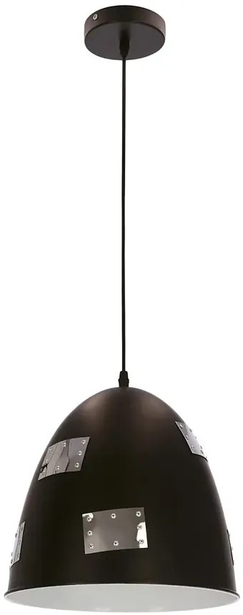 Czarna nowoczesna lampa wisząca z chromowanymi elementami - 4X D151 L8-K30