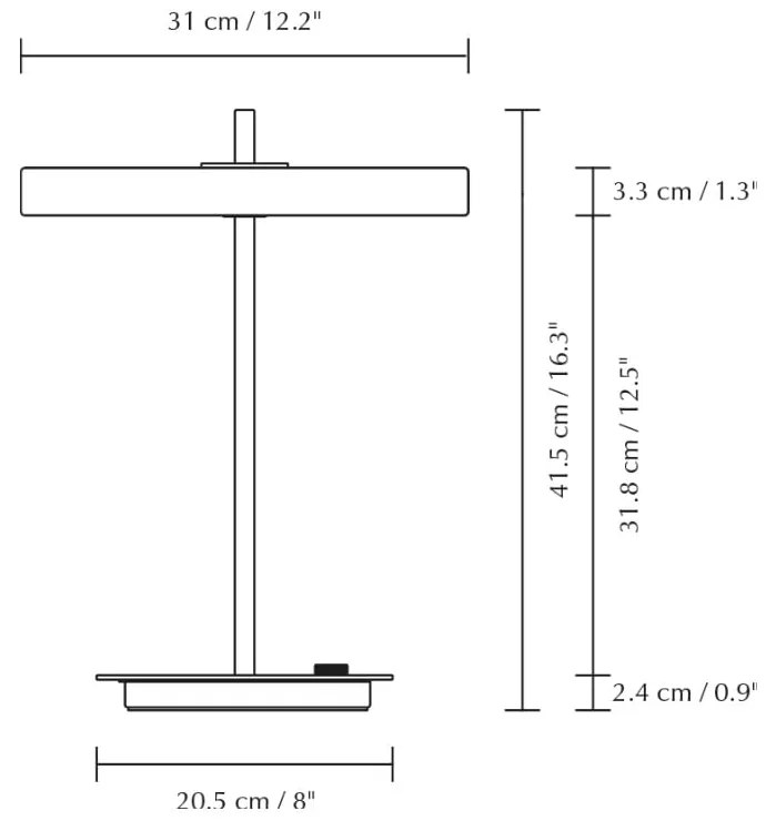 Czarna metalowa lampa stołowa LED ze ściemniaczem i metalowym kloszem (wysokość 41,5 cm) Asteria Table – UMAGE