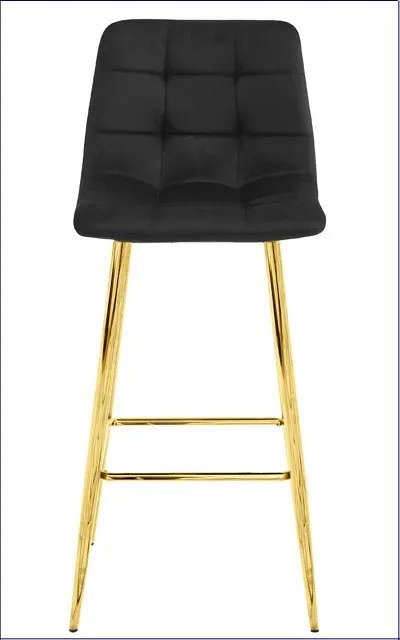 Czarny hoker metalowy glamour - Selon 3X