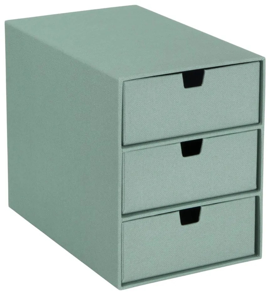Zielony kartonowy organizer z szufladką Ingrid Canvas Paper Laminate – Bigso