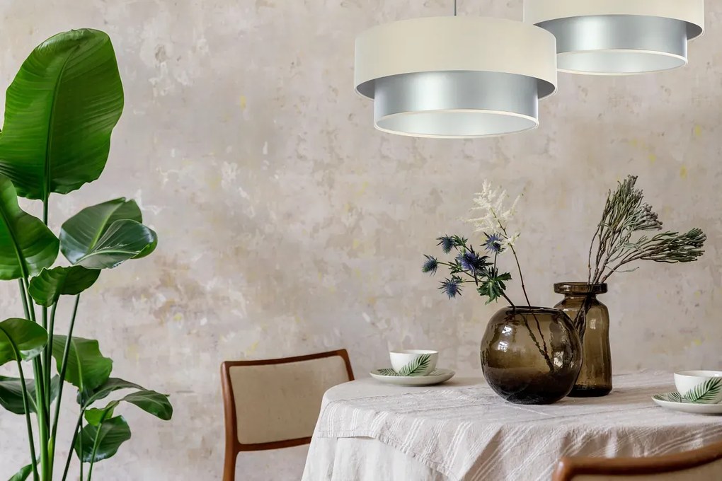 Lampa wisząca DOUBLE CREAM 50 kremowa/srebrna BPS KONCEPT