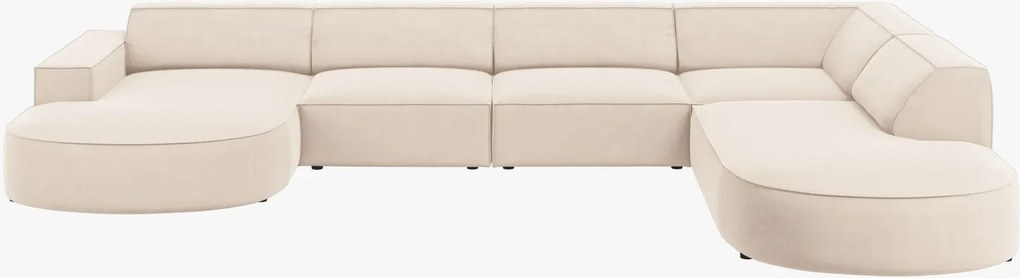 OUTLET Narożnik panoramiczny, sofa narożna 364/262/70 beż welur Jodie od Micadoni