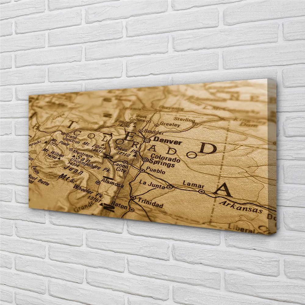 Obraz drukowany na płótnie Zabytkowa Mapa