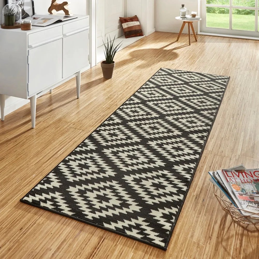 Czarno-biały chodnik Hanse Home Basic Nordic, 80x250 cm