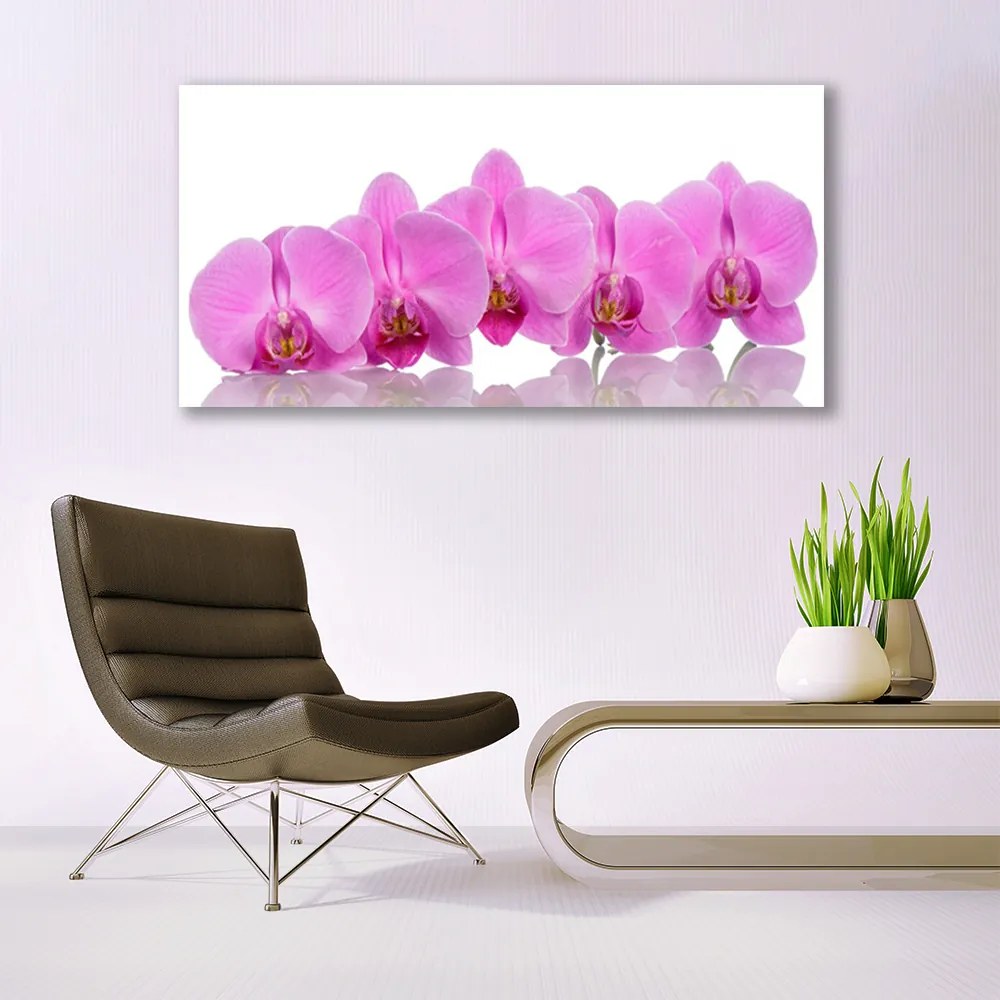 Obraz canvas Różowa Orchidea w Zbliżeniu