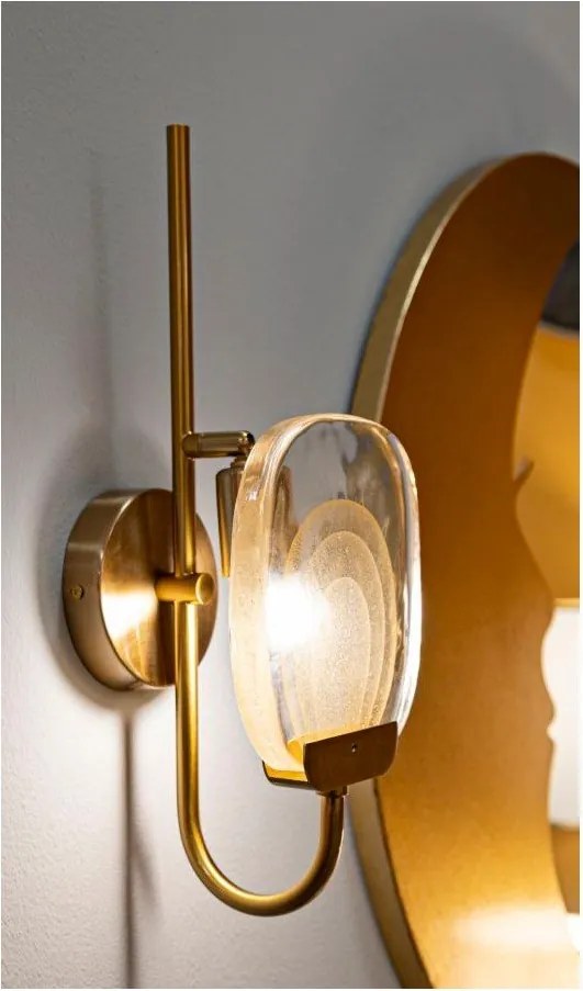 Szklany kinkiet w kolorze złota Softy – Mauro Ferretti