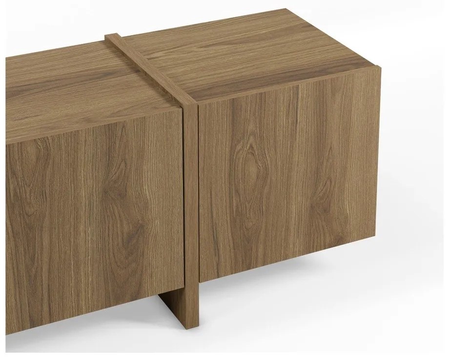Szafka pod TV w dekorze dębu w naturalnym kolorze 180x55x35 cm Volia – Marckeric