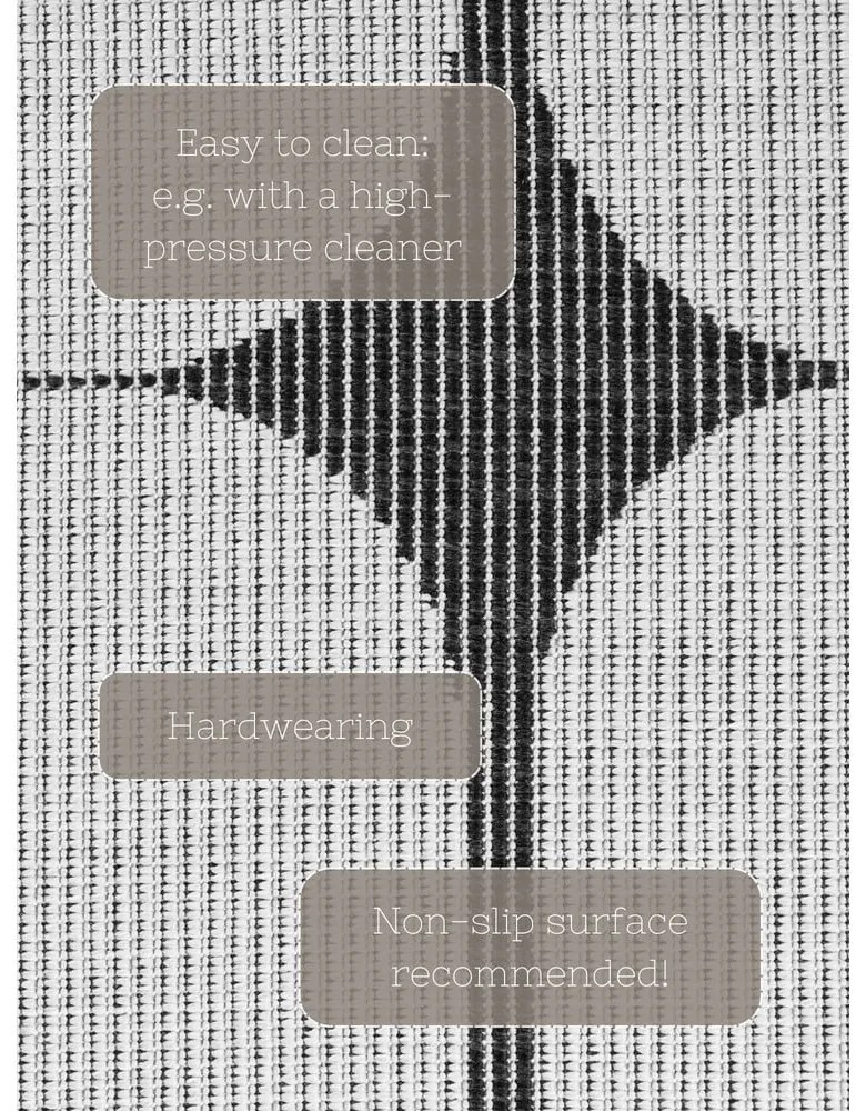 Czarno-biały okrągły dywan odpowiedni na zewnątrz ø 160 cm Duet Bowen – NORTHRUGS