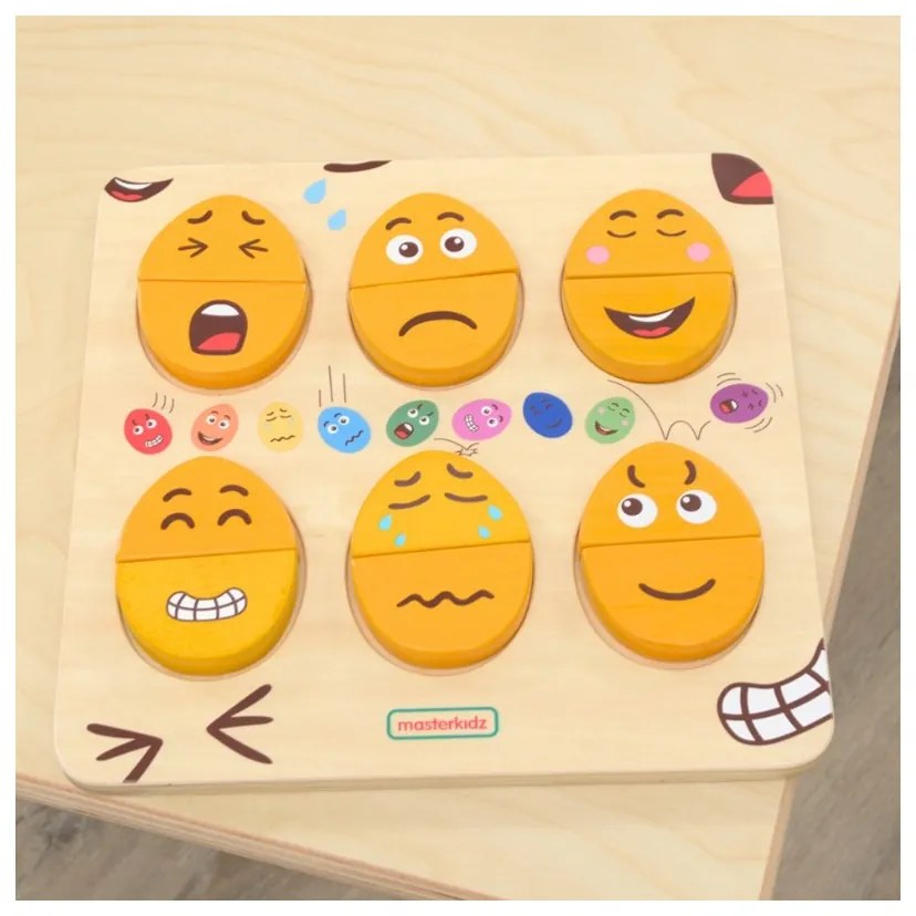 Masterkidz tablica do nauki emocji drewniane jajka jaki humor? montessori