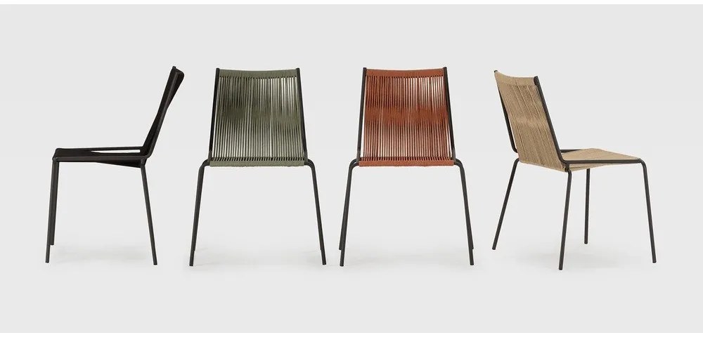 Czarne metalowe krzesła zestaw sztaplowane 2 szt. Emily – Marckeric