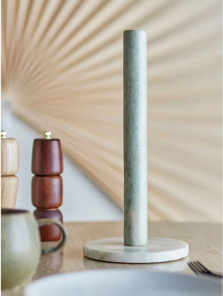 Jasnozielony marmurowy stojak na ręczniki papierowe ø 15 cm Emy – Bloomingville