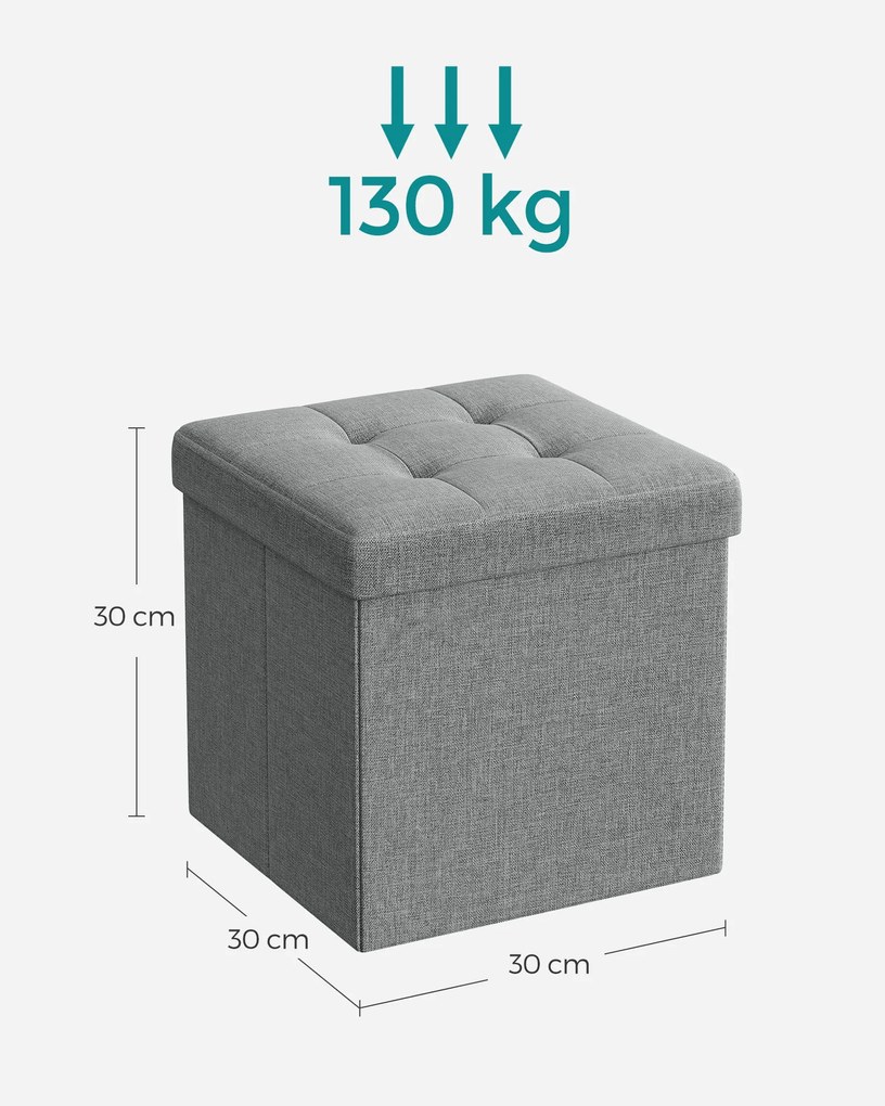 Taboretka z miejscem do przechowywania OTTOMAN 30x30 cm, szara