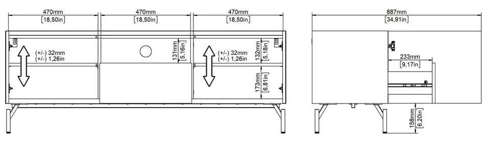 Brązowa szafka pod TV w dekorze dębu 147x54x41 cm Bergen – Tvilum
