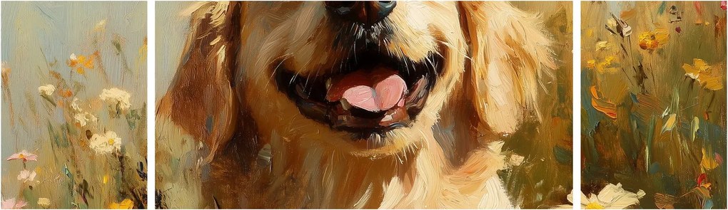 Obraz - Szczęśliwy piesek (170x50 cm)