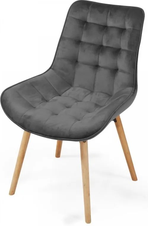 MIADOMODO Zestaw krzeseł do jadalni, ciemnoszary 2 sztuki