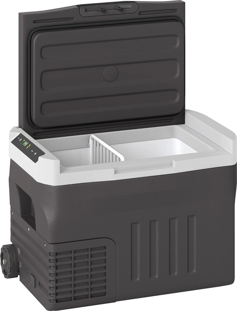 Outsunny 30 L Elektryczna Lodówka Kompresorowa z Trybem ECO i Funkcją LED, Czarna