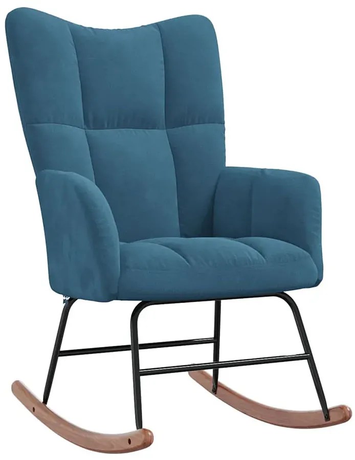 Niebieski nowoczesny fotel bujany R2-N71