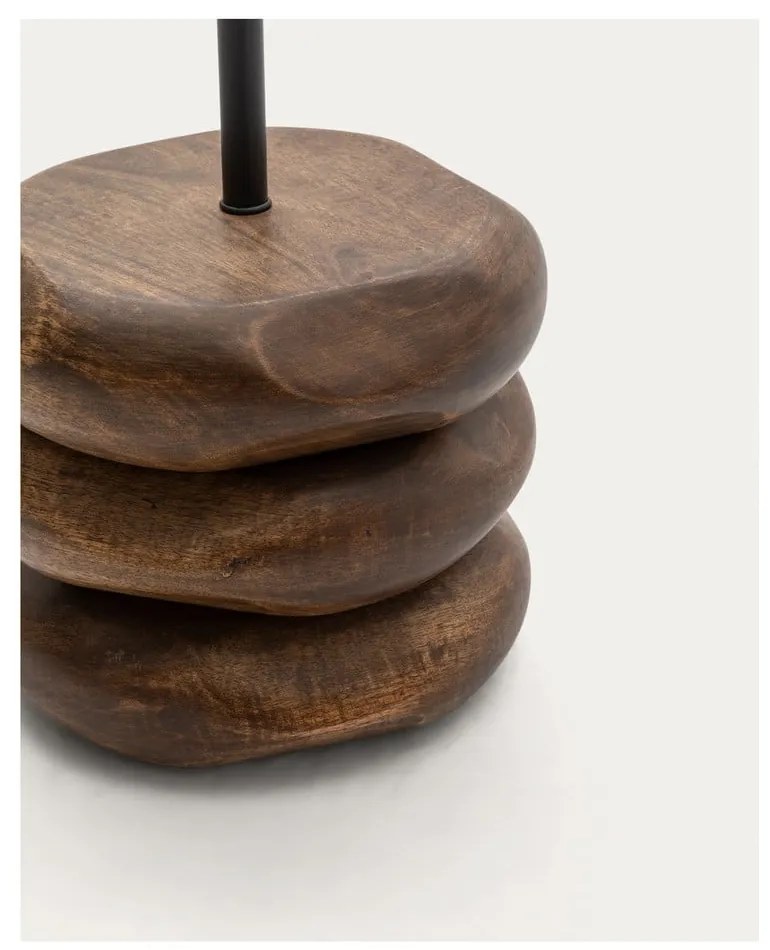 Lampa stołowa z litego drewna akacjowego w ciemnym naturalnym kolorze (wysokość 147 cm) Kor – Kave Home