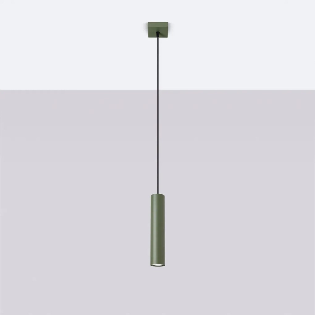 Lampa wisząca LAGOS 1 zielona oliwka SOLLUX  LIGHTING