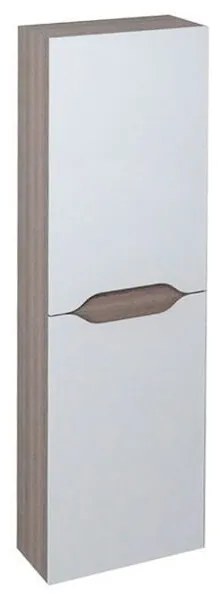 Biała szafka łazienkowa w dekorze drewna egzotycznego 40x140 cm Wave – Sapho
