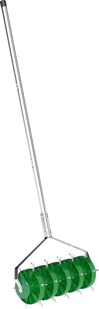 Ręczny aerator do trawnika Outsunny, 45 cm szerokości, z 30 stalowymi kolcami, ciemnozielony