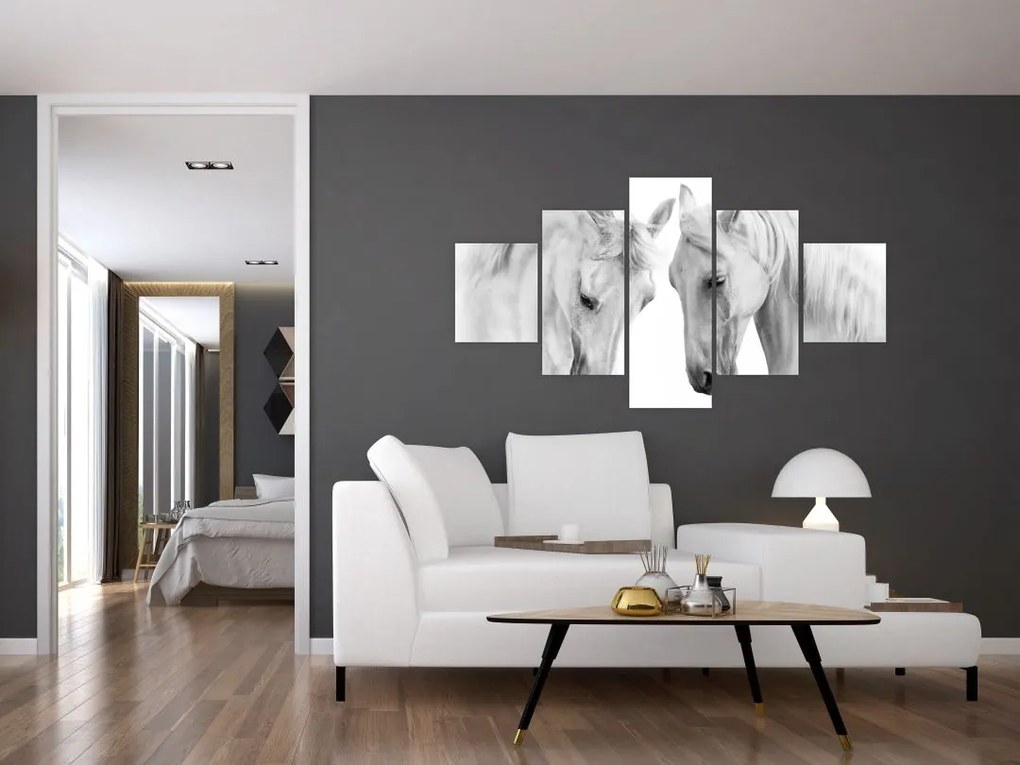 Obraz białych koni (125x70 cm)