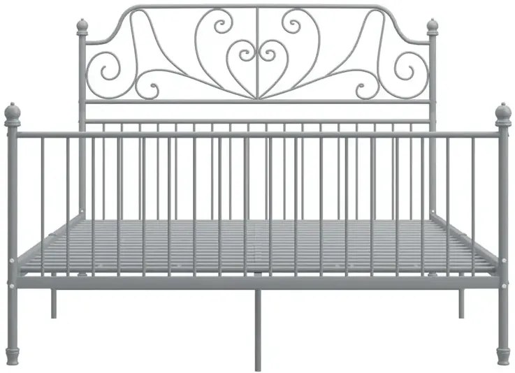 Szare metalowe łóżko w stylu loftowym 140x200 cm G4-W98