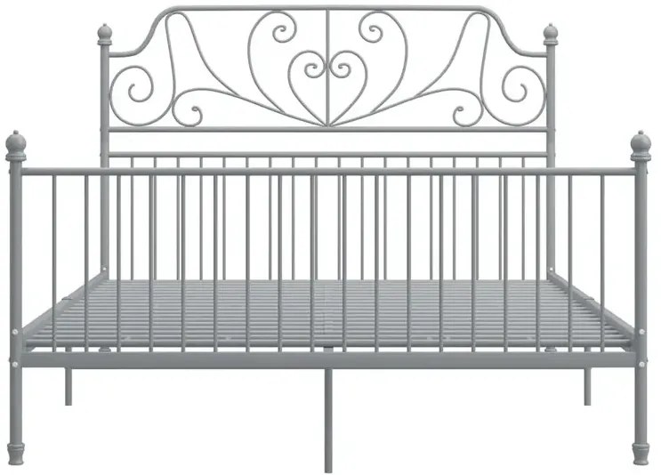 Szare metalowe łóżko w stylu loftowym 140x200 cm - Hadson