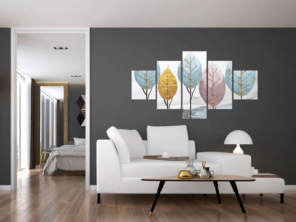 Obraz - Designowe drzewa (125x70 cm)