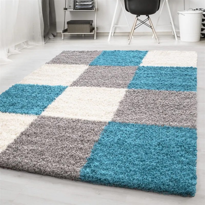 Dywan Shaggy Life szaro-turkusowy 60 cm x 110 cm