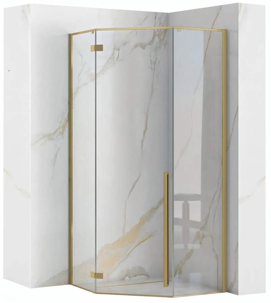 Kabina Prysznicowa Rea DIAMOND 100x100 Złota Szczotkowana