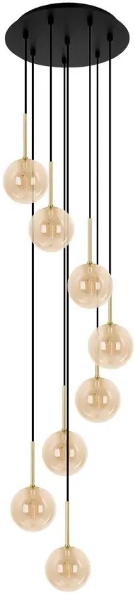 Wisząca lampa ze szklanymi kloszami beżowa F5-E97