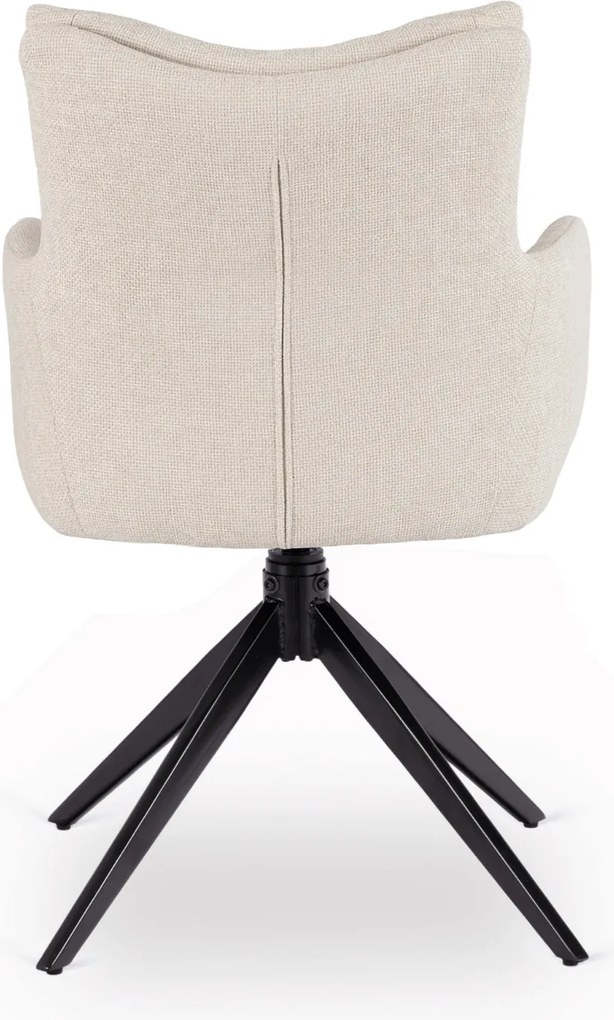Krzesło Tapicerowane Obrotowe do Salonu JULY Kremowe Nowoczesne