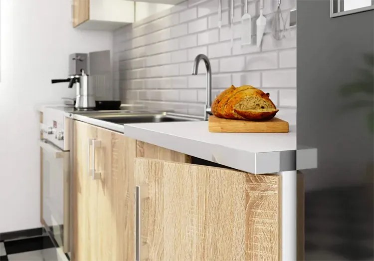 Komplet mebli kuchennych 240 cm dąb sonoma N9-H08