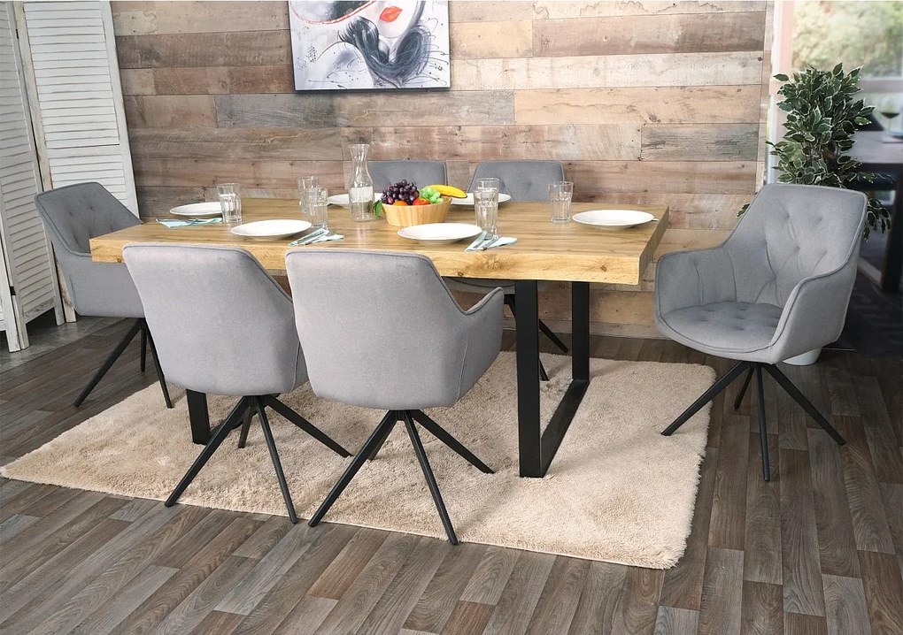 Krzesło do jadalni MCW-L80 (zestaw 6 sztuk),  jasnoszary