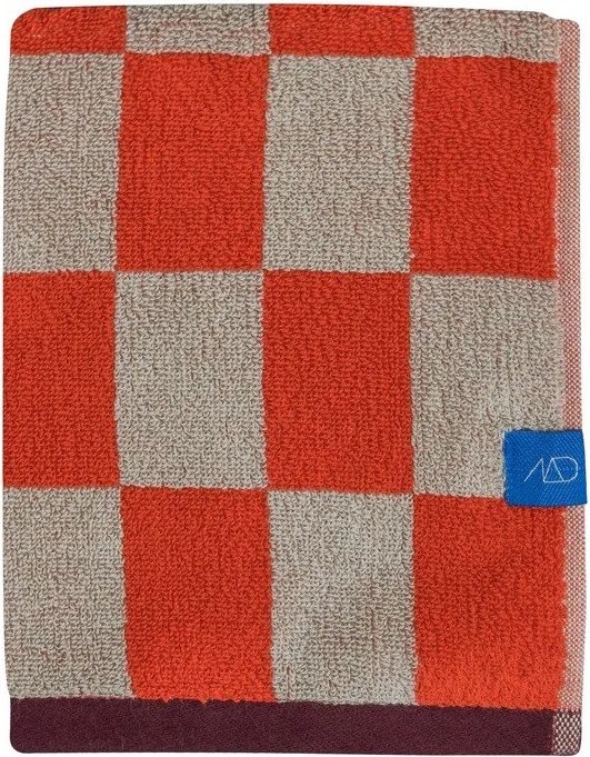 Pomarańczowo-beżowy ręcznik z bawełny organicznej frotte 50x90 cm Retro – Mette Ditmer Denmark