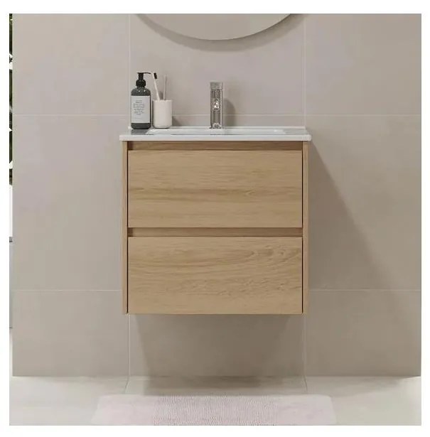 Szafka łazienkowa z umywalką MOLDE 60 cm dąb