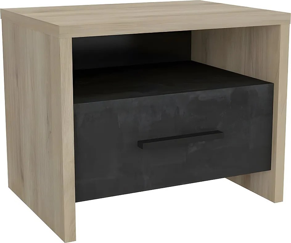 Szafka nocna COLORADO dąb Kronberg 1 szuflada + nisza, S49,6 x G36,3 x W40,1 cm, praktyczne przechowywanie, nowoczesny design