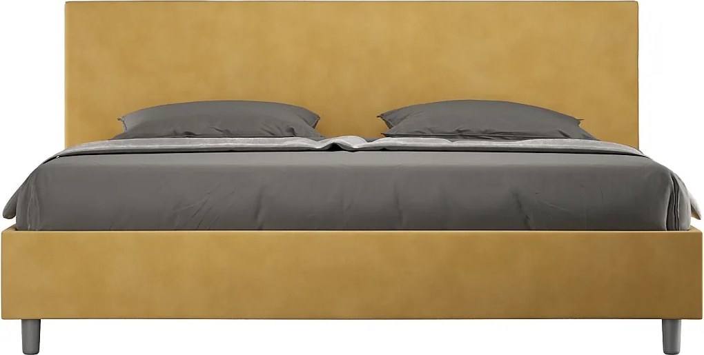 Łóżko bez stelaża tapicerowane 200x200 microfibra okra Adele