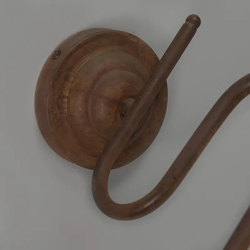 Zestaw 2 lamp ściennych rdzawe z złotym wnętrzem - Factory