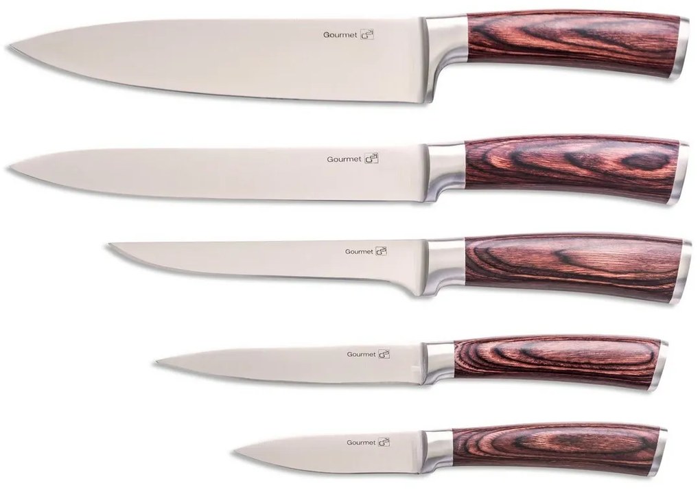 Zestaw noży G21 Gourmet Nature 5 szt. + bambusowy blok