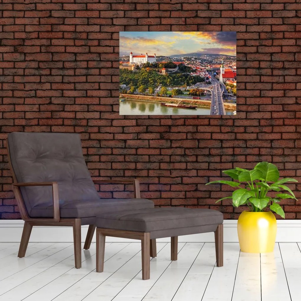 Obraz na szkle - Panorama Bratysławy, Słowacja (70x50 cm)