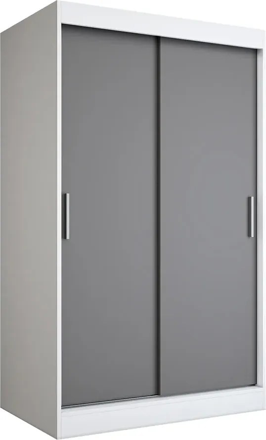 Szafa przesuwna biały + antracyt 120 cm H7-K34