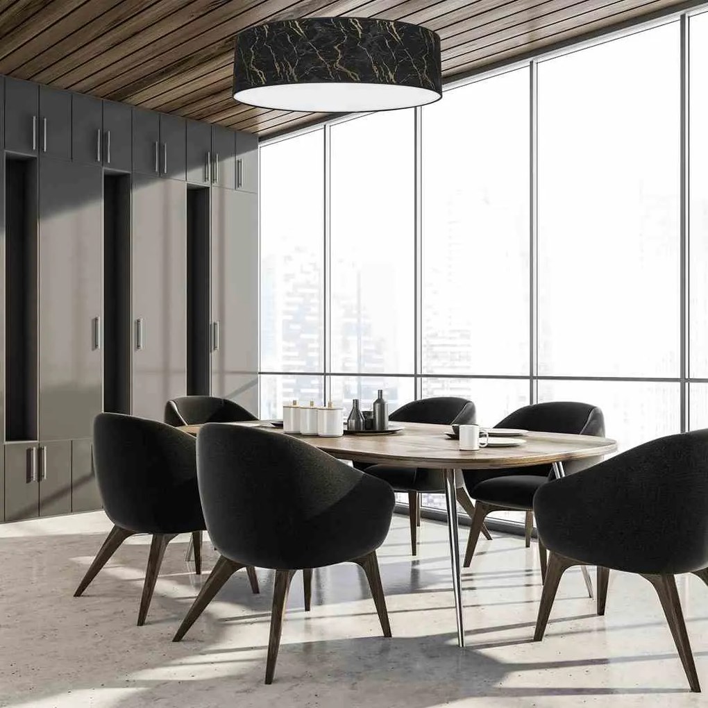 Lampa sufitowa, czarna, złota, okrągła SENSO Black/Gold 3xE27 Ø60cm