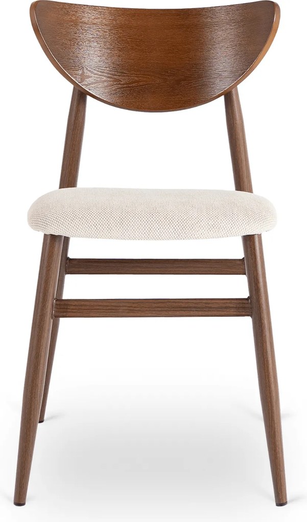 Krzesło Tapicerowane z Drewna Giętego BRAGA Orzech/Krem Retro